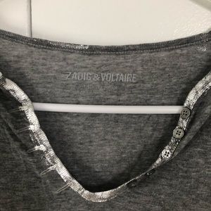Zadig & Voltaire Tops - Willy foil long sleeve shirt Zadig & Voltaire Tops - Willy foil long sleeve shirt